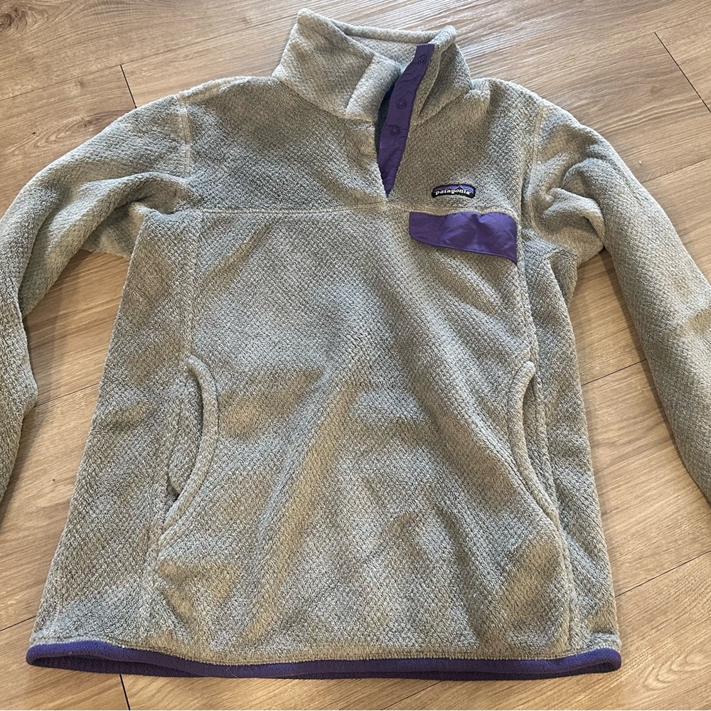 Patagonia Gray and Purple Pullover